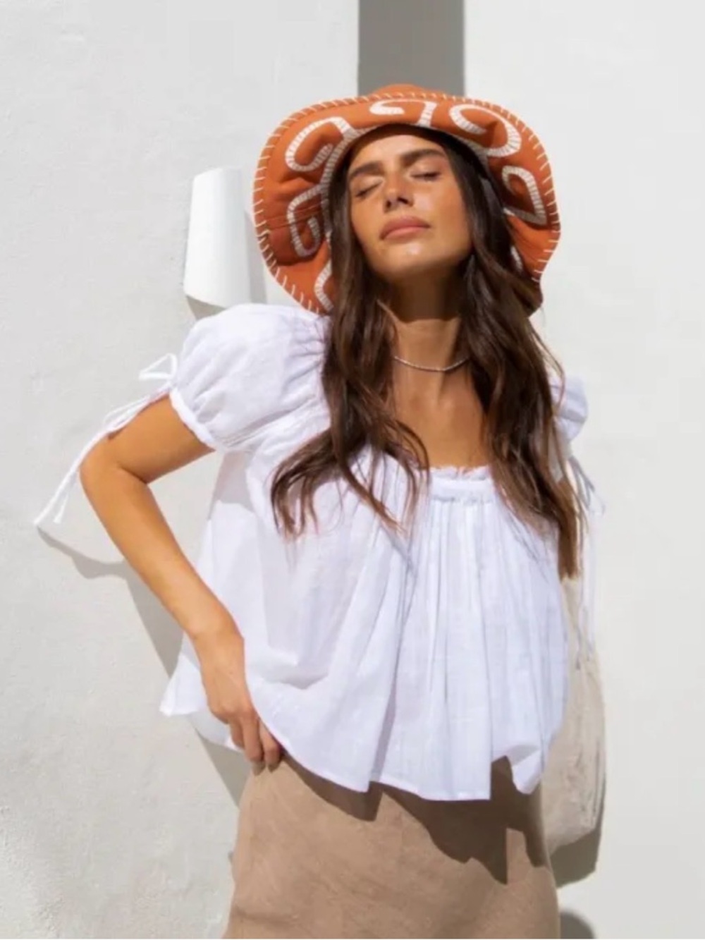 VRG GRL Harry Girl Smock Top White